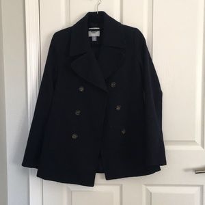 Classic navy peacoat